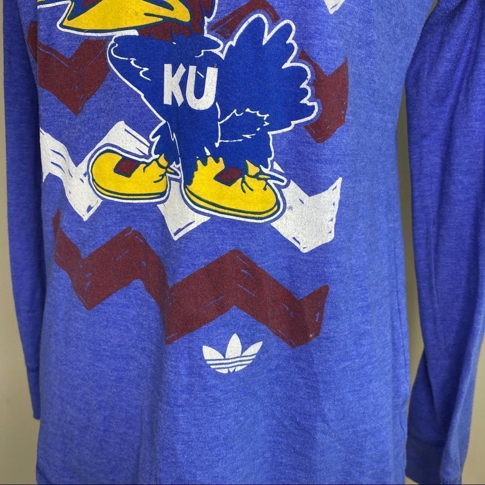 ADIDAS Kansas KU Jayhawks hooded shirt S - Picture 4 of 7